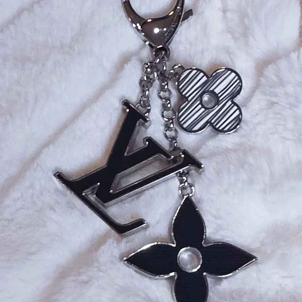 Upcycled Black and Silver Charm Key Chain